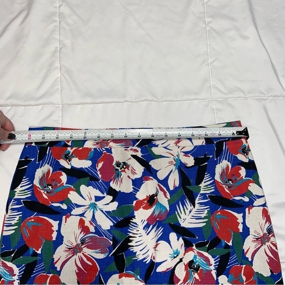 🌺 J. Crew Hawaiian floral basketweave lined pencil skirt cotton size 6 - Picture 4 of 8